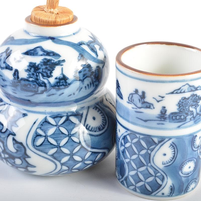 茶道具　漆塗　春慶塗茶箱　洞華作　茶碗　香合など　七点　一式　仕覆付　C6457