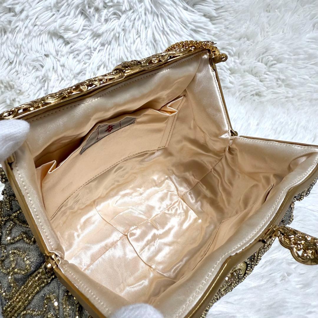 美品 花井幸子 YUKIKO HANAI ビーズ 刺繍 パーティー バッグ 和装