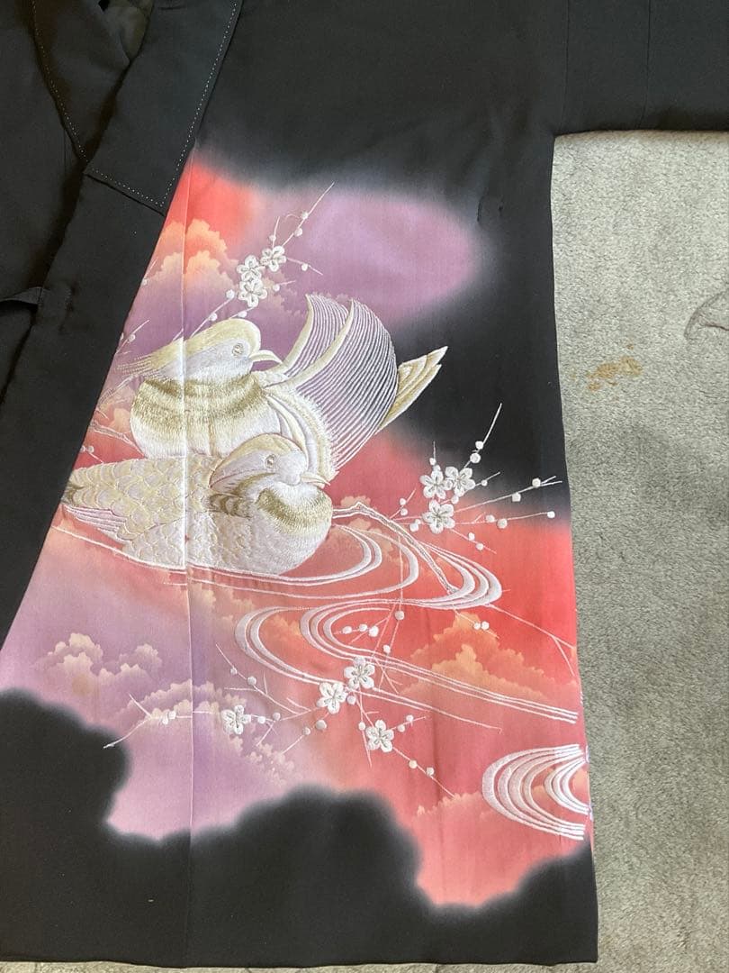 晴れの日の綿入れはんてん 着物リフォーム オシドリ