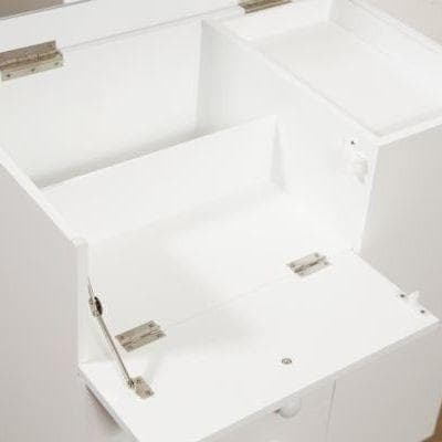 JUNKOダイニングテーブル　75× コスメワゴン　ホワイト　２点セット