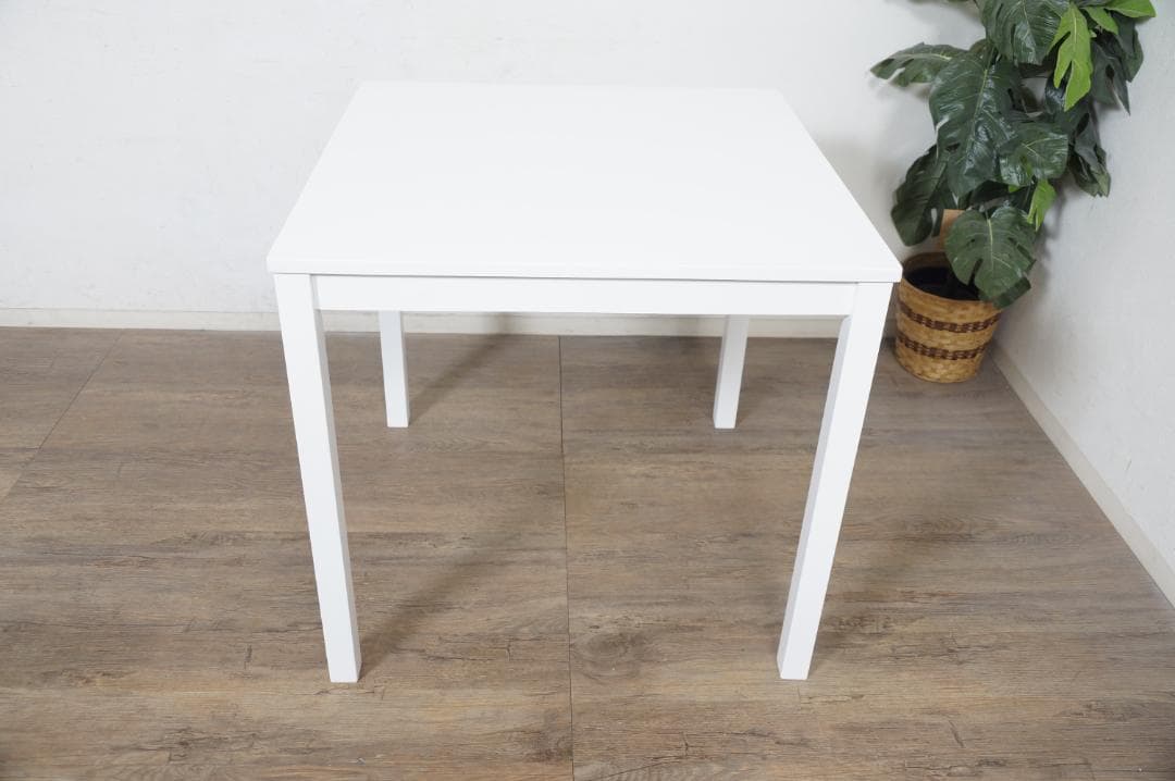 JUNKOダイニングテーブル　75× コスメワゴン　ホワイト　２点セット