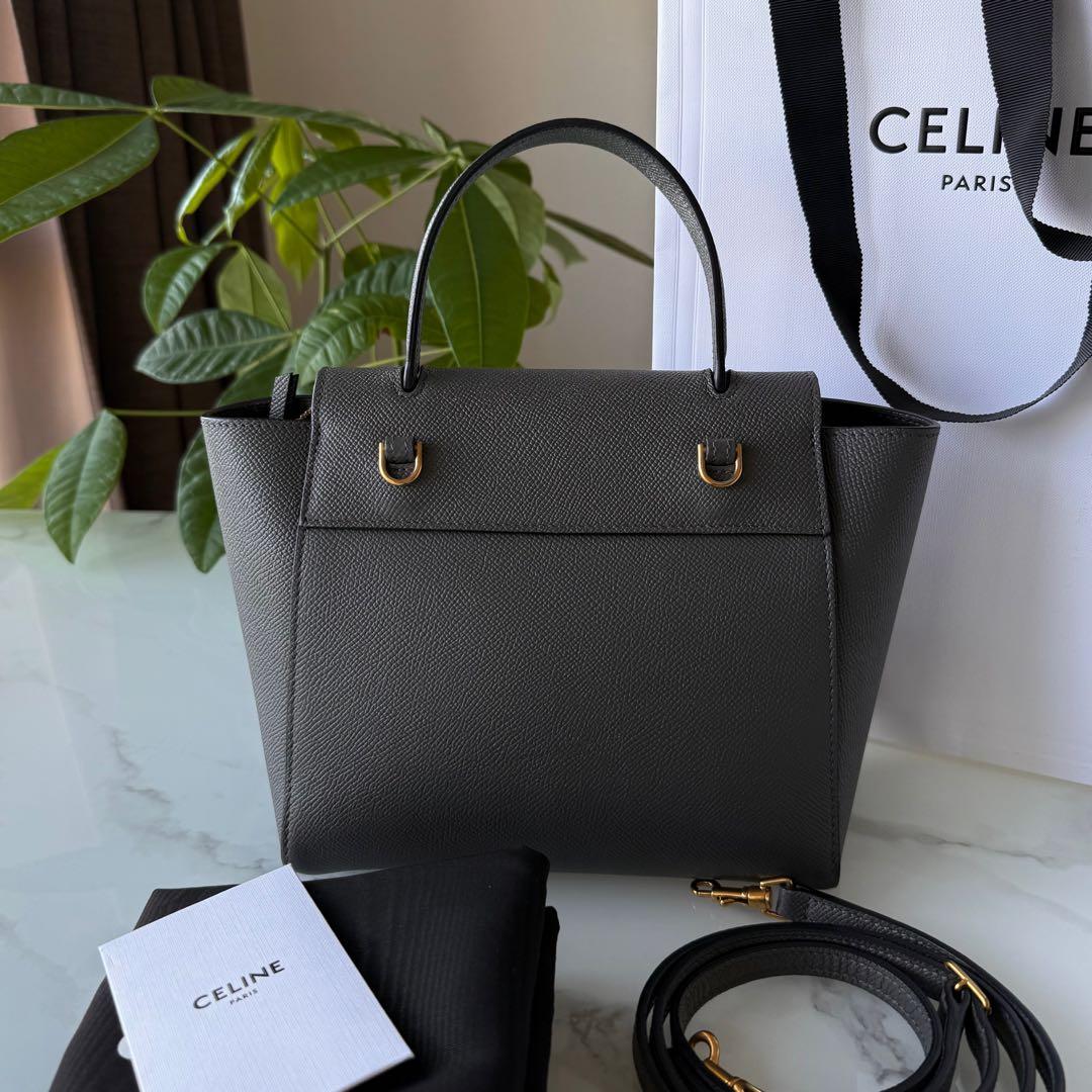 CELINE ベルトバッグ ナノ グレー 2WAYショルダーバッグ - メルカリ