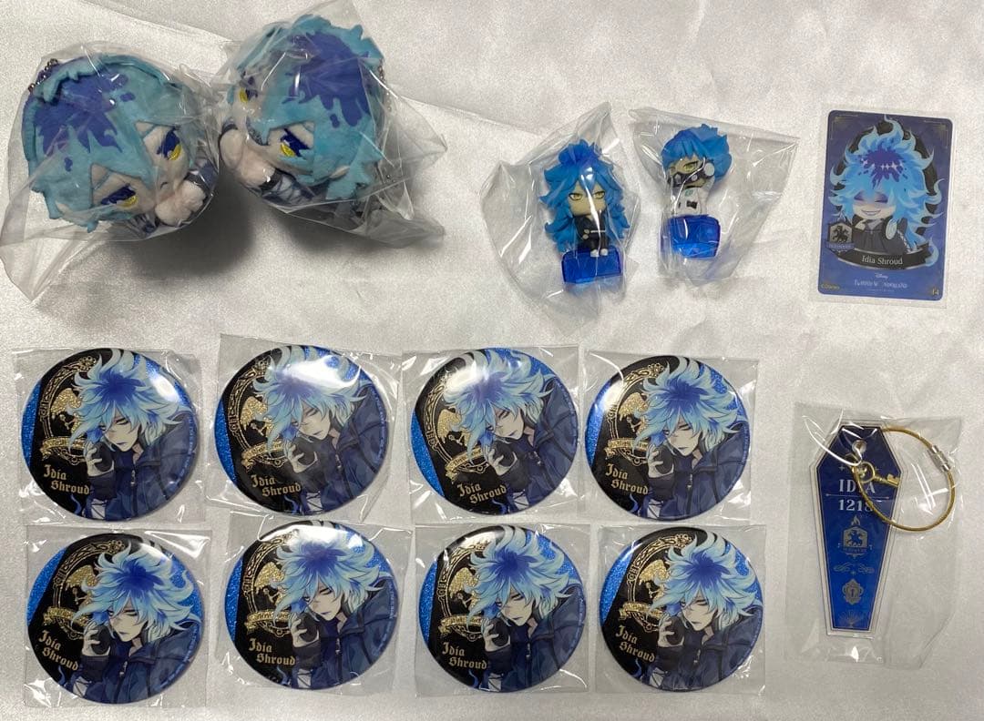 ツイステ　Q-pot アクスタ　缶バッジ　バースデー　ナムコ　イデア　フィギュア