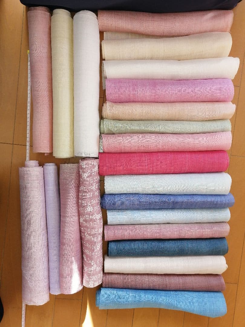 韓国 ポジャギ 手縫い 正方形 棒通しあり 100×100cm モシ 麻 【公式