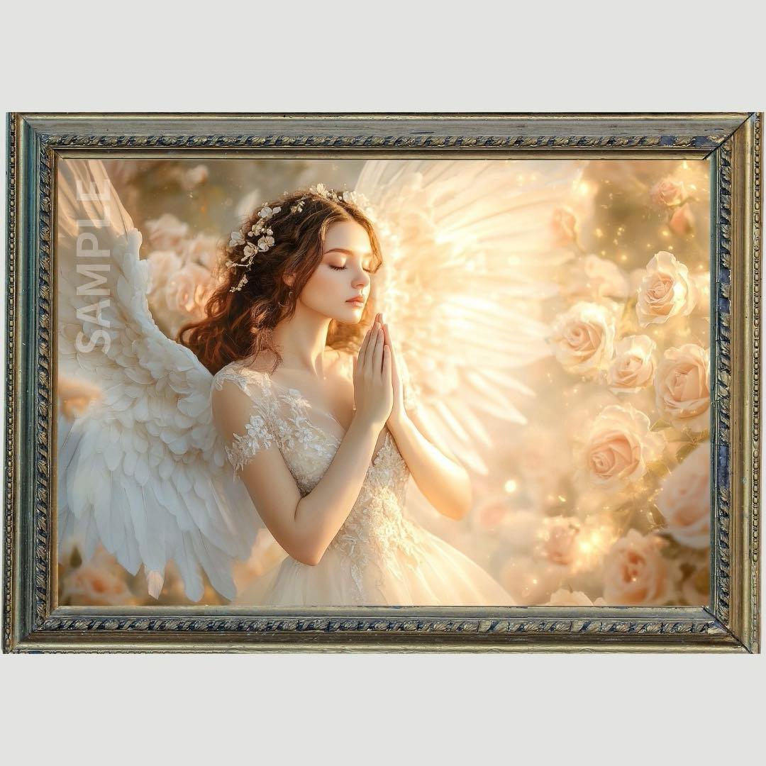 P3005 天使 恋愛運・人気運・守護 【開運風水絵画風・ヒーリングアート