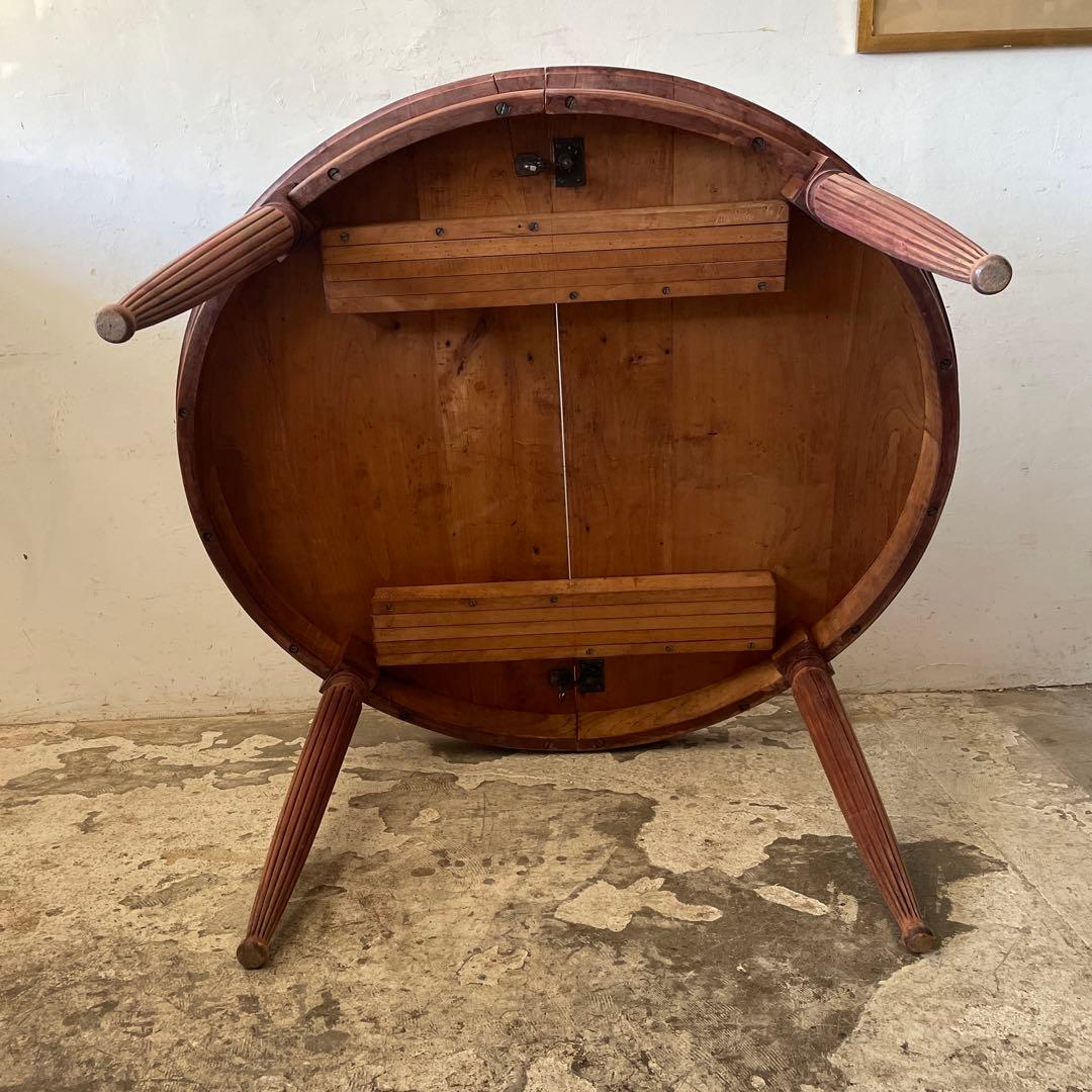 e0ビンテージ　オーバルダイニングテーブル　 剥離