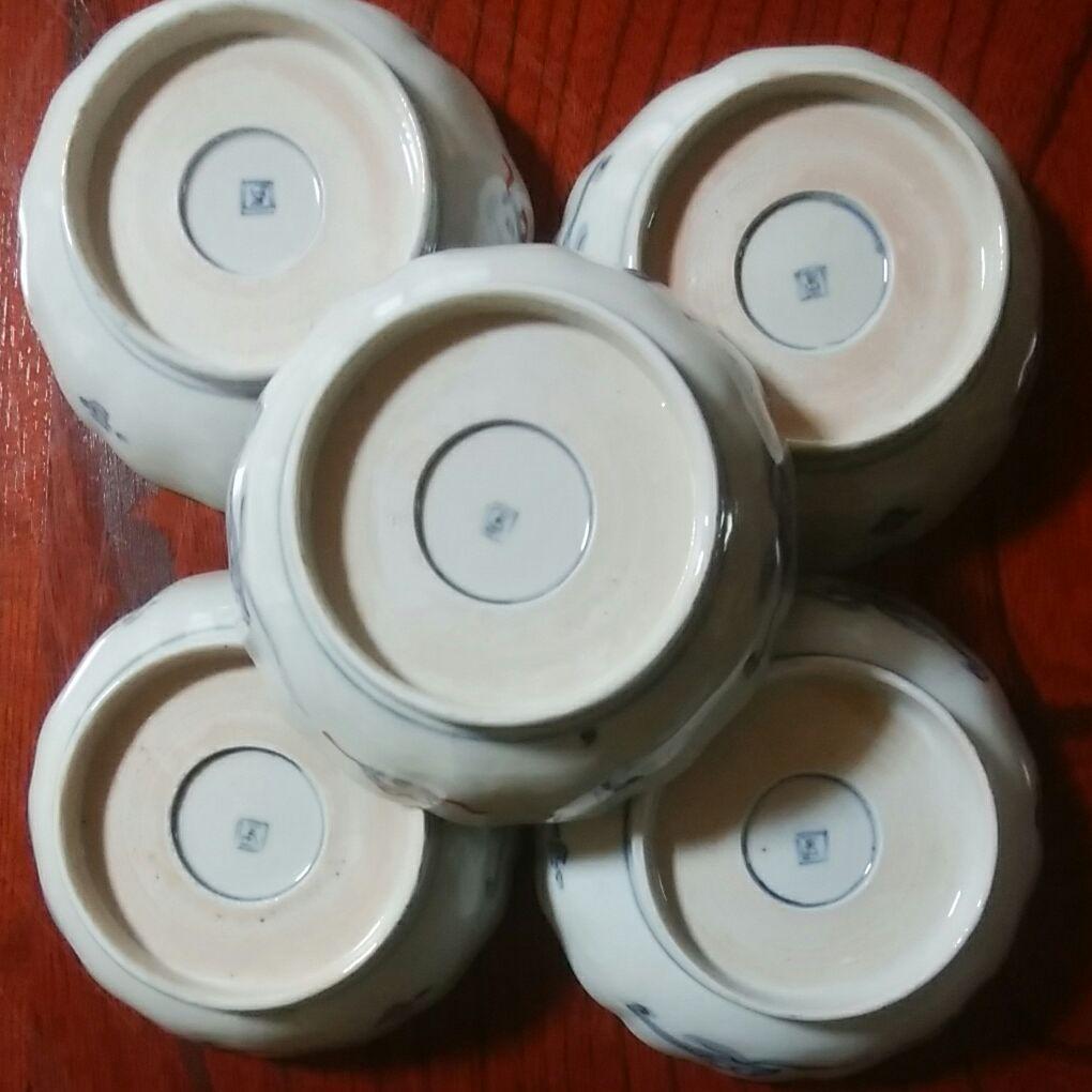 149 明治時代 伊万里焼 色絵金採 膾皿5客