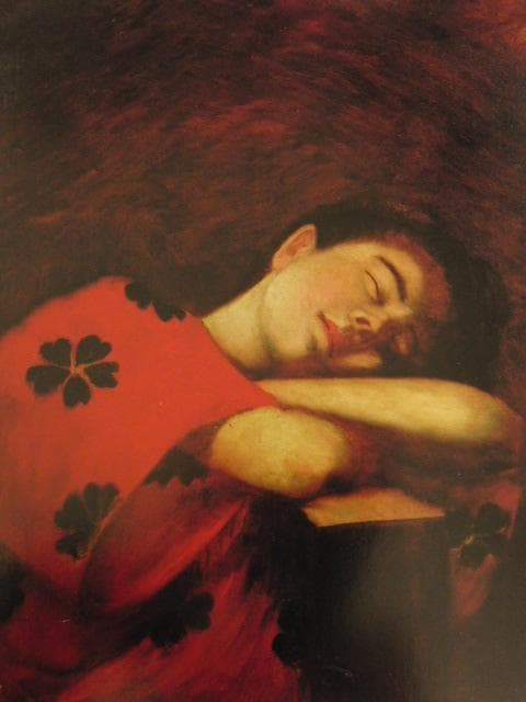 山本芳翠、眠れる女、希少な画集より、新品高級額・額装付