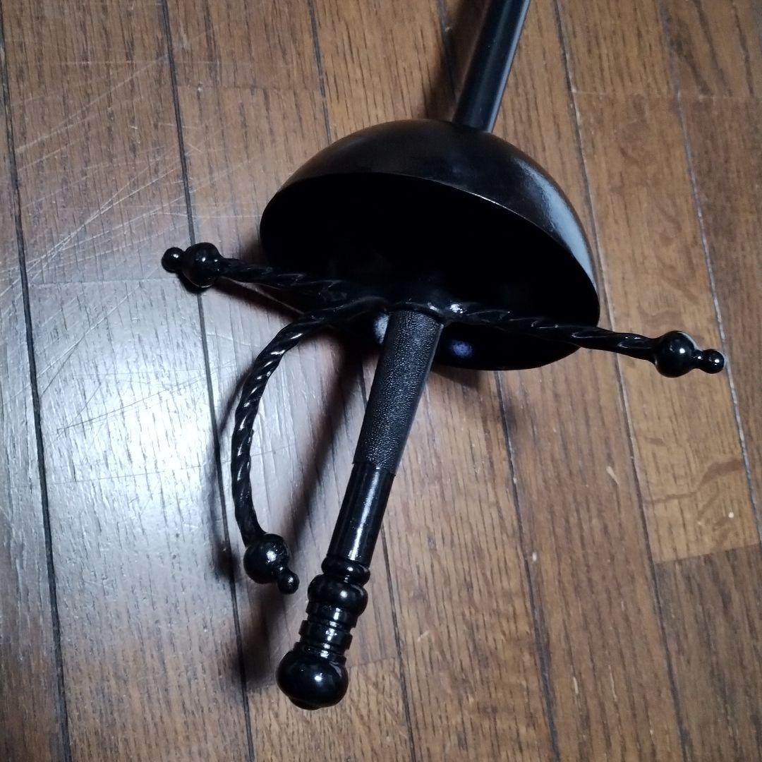 金属製　剣　フェンシング　コスプレ　アニメ　模造刀　　漆黒　ダーク　ソード