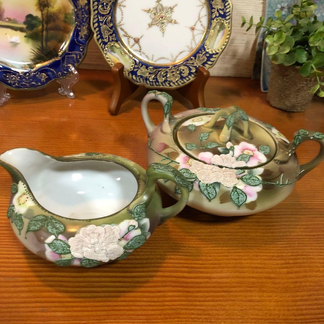 オールドノリタケ ウッドランド シュガーボウル クリーマー 一陳盛り