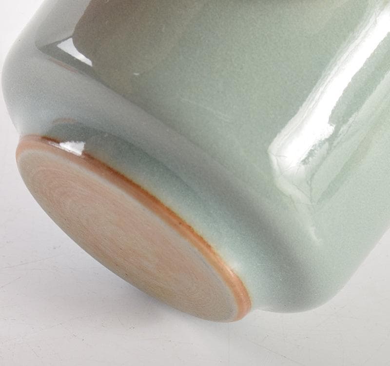 茶道具　三代　諏訪蘇山造　青磁　桃　香合　共箱　V　R4999