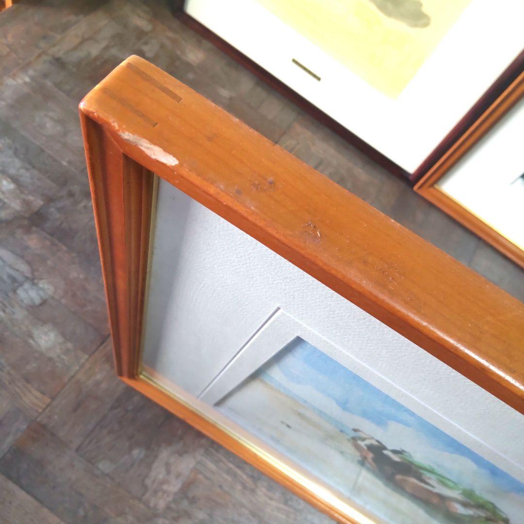 saki様５点直筆サイン入り■松本明也■絵画リトグラフ風景画海碧い空水彩画夏