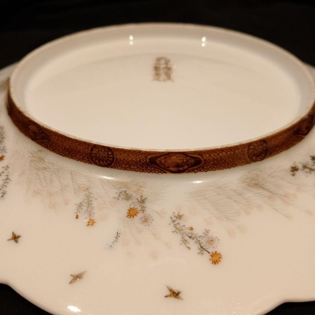 明治期 横浜焼 井村彦次郎 鶴 皿 骨董 里帰り 輸出品