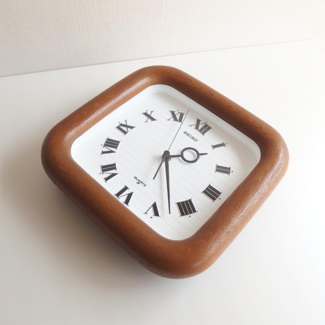 SEIKO 掛け時計 ウッドフレーム 70s