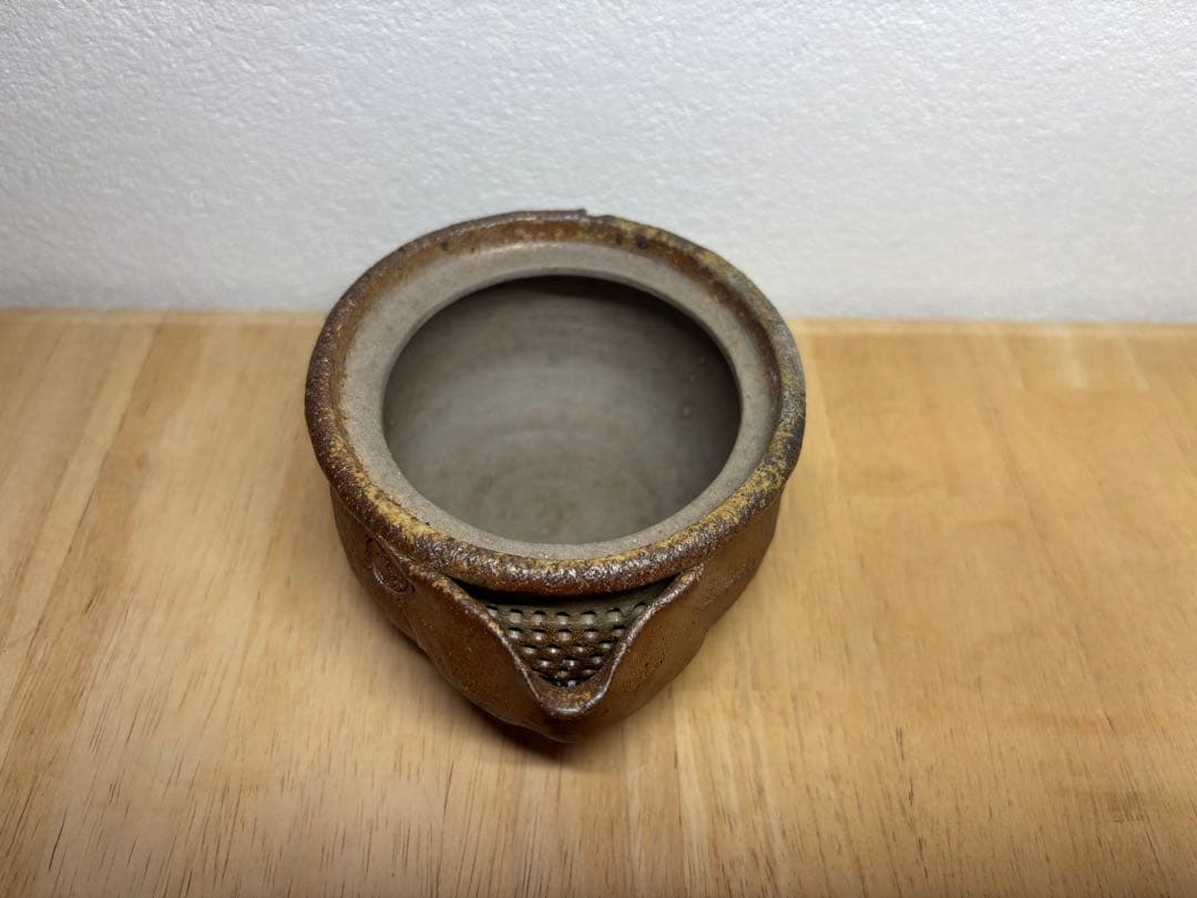 56.備前焼 宝瓶 登り窯 白梅 はくばい 梅 手びねり 急須