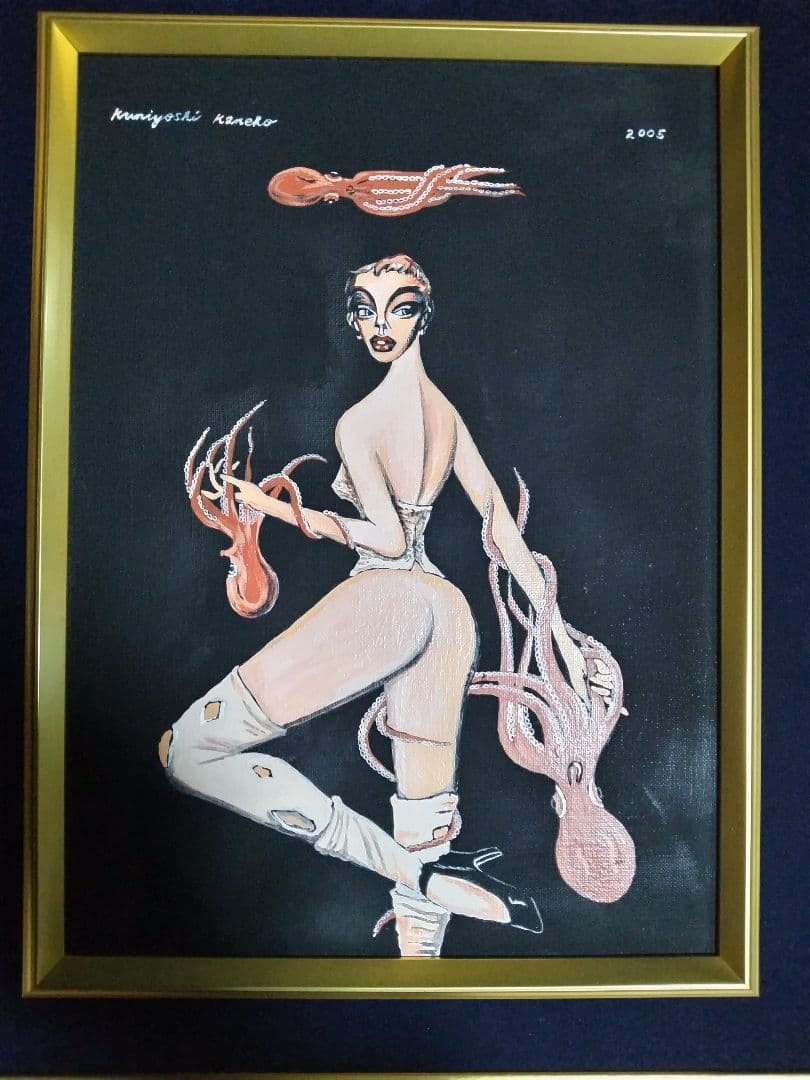 金子國義、絵画、油彩4F満潮2005額縁、肉筆、佐伯祐三、鴨居玲、片岡球子。