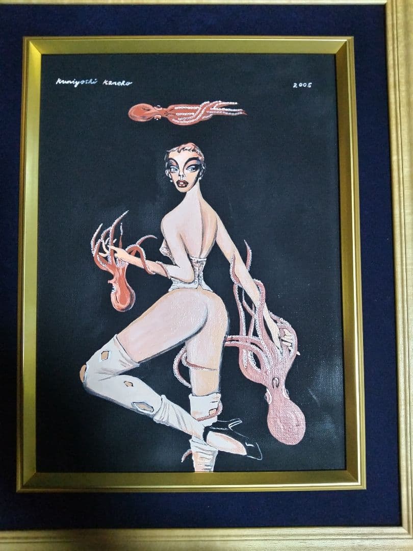 金子國義、絵画、油彩4F満潮2005額縁、肉筆、佐伯祐三、鴨居玲、片岡球子。