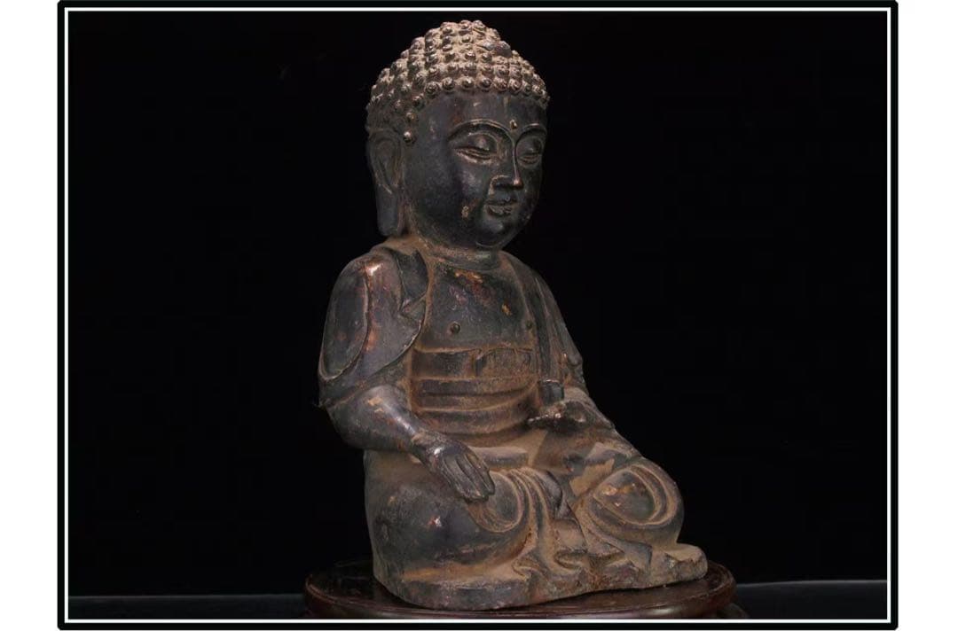 民間仕入れ品 美術館級中国明時代 銅製子如来様※激安骨董品