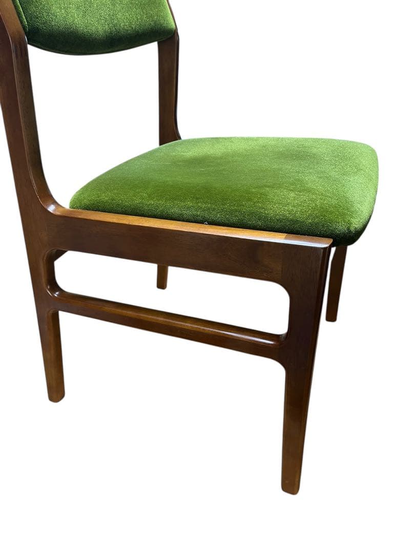 カリモク60 アームレスダイニングチェアモケットグリーン 2脚