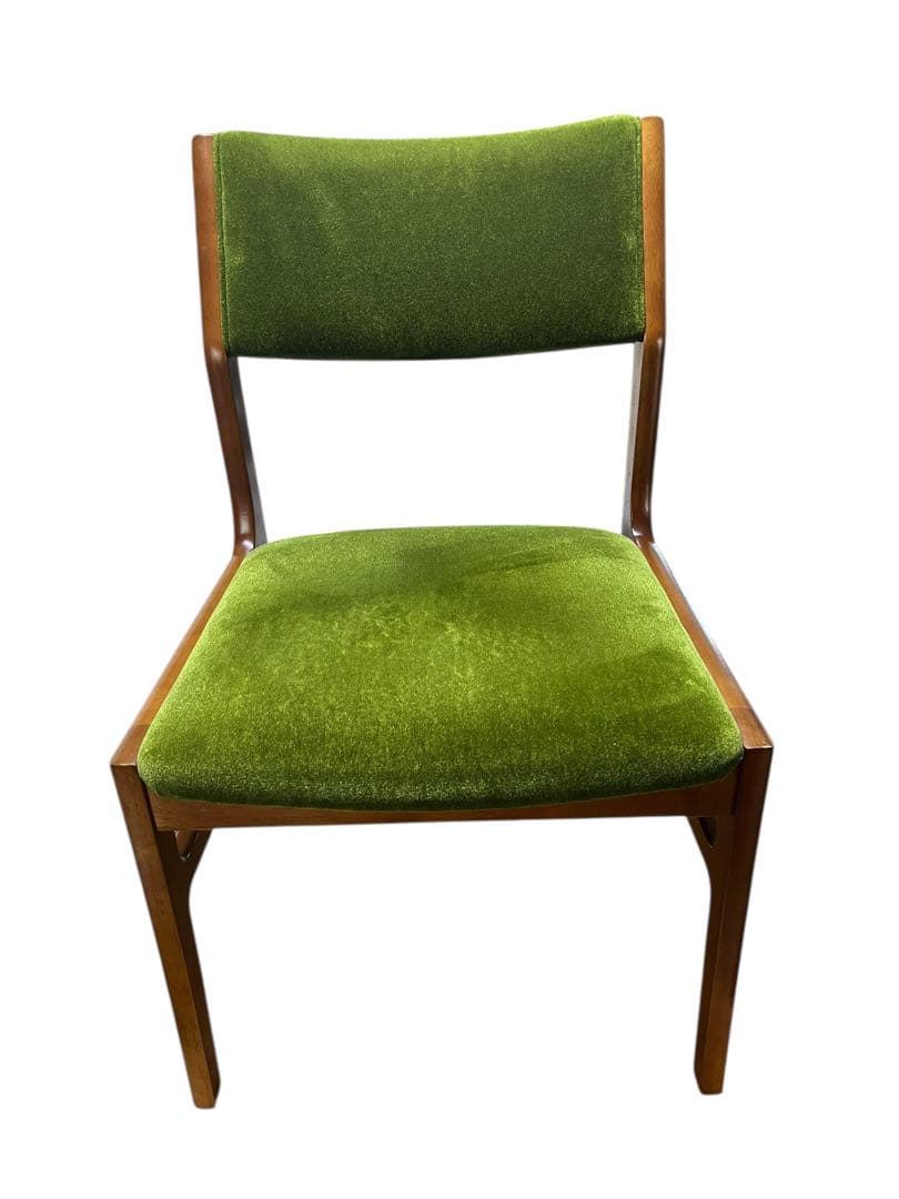 カリモク60 アームレスダイニングチェアモケットグリーン 2脚