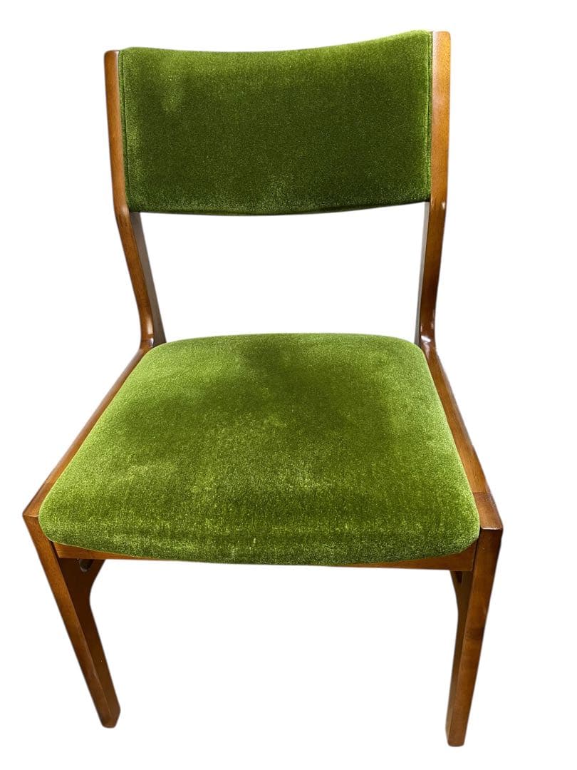 カリモク60 アームレスダイニングチェアモケットグリーン 2脚