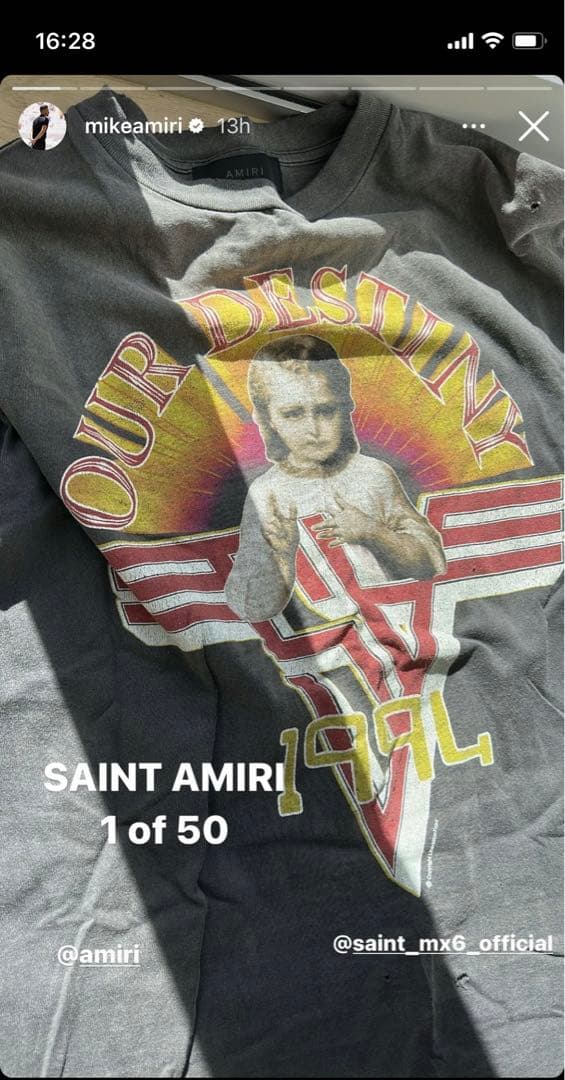 最終値下げ 50着限定 AMIRI × Saint Mxxxxxx Tシャツ - メルカリ