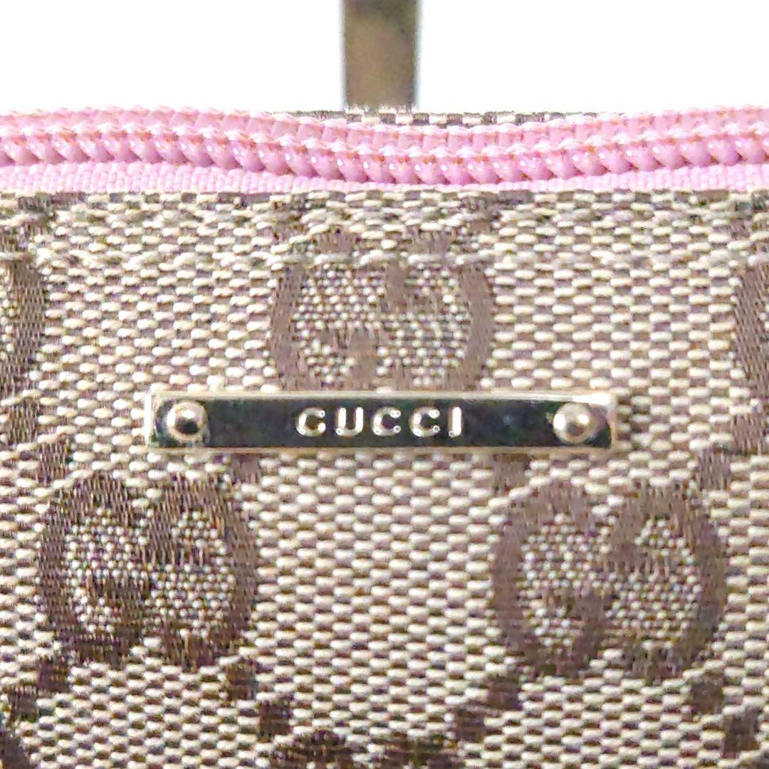 【美品・希少】グッチ アクセサリーポーチ GGキャンバス ピンク系 07198