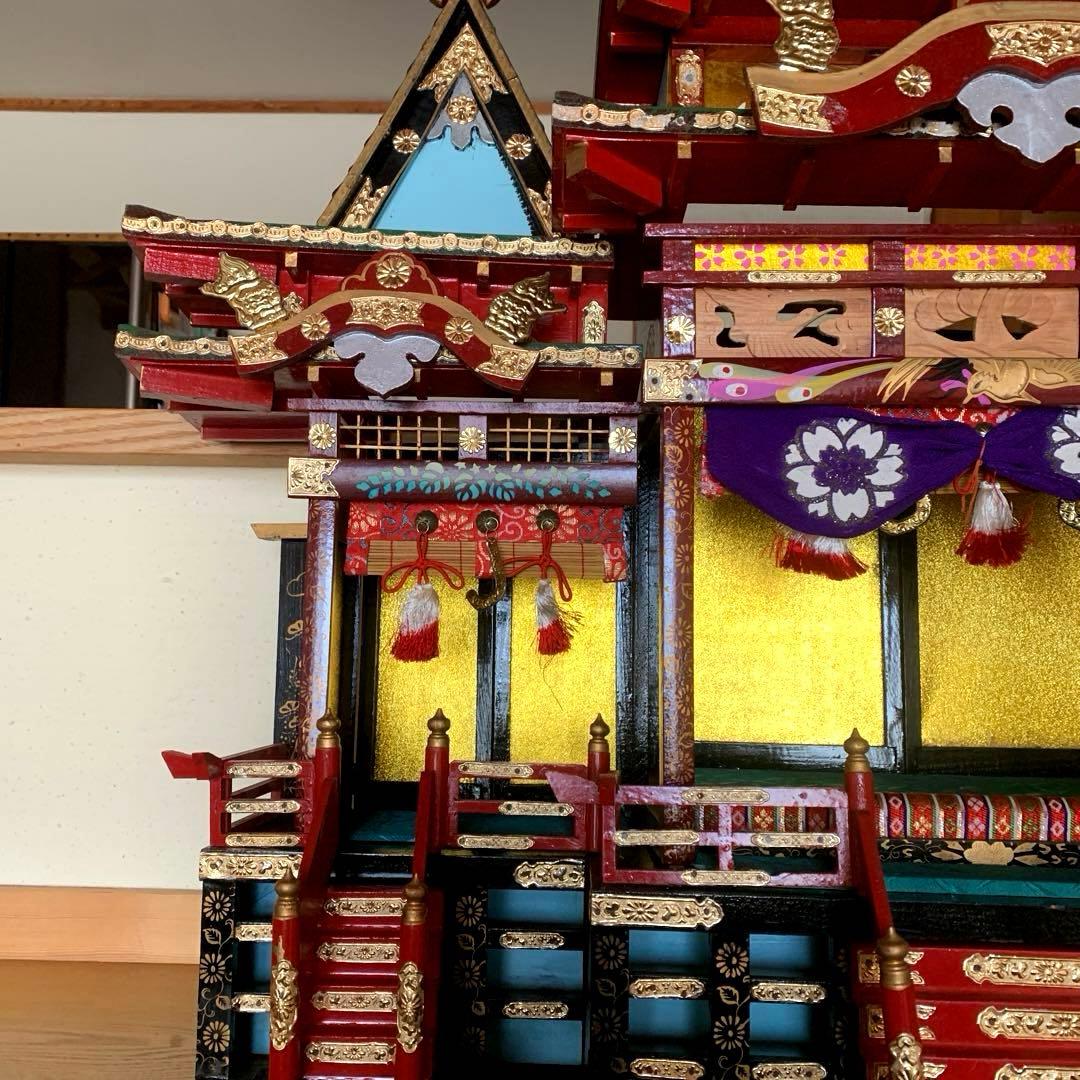 雛御殿 70cm×75cm アンティーク 木製 レトロ　ヴィンテージ