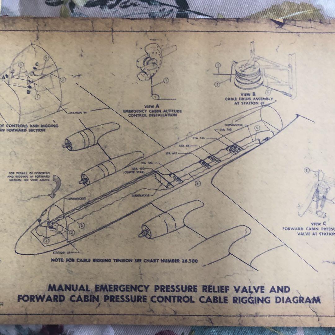 プロペラ旅客機　JAL DC-6B型機　66ページ　ブループリント　設計図