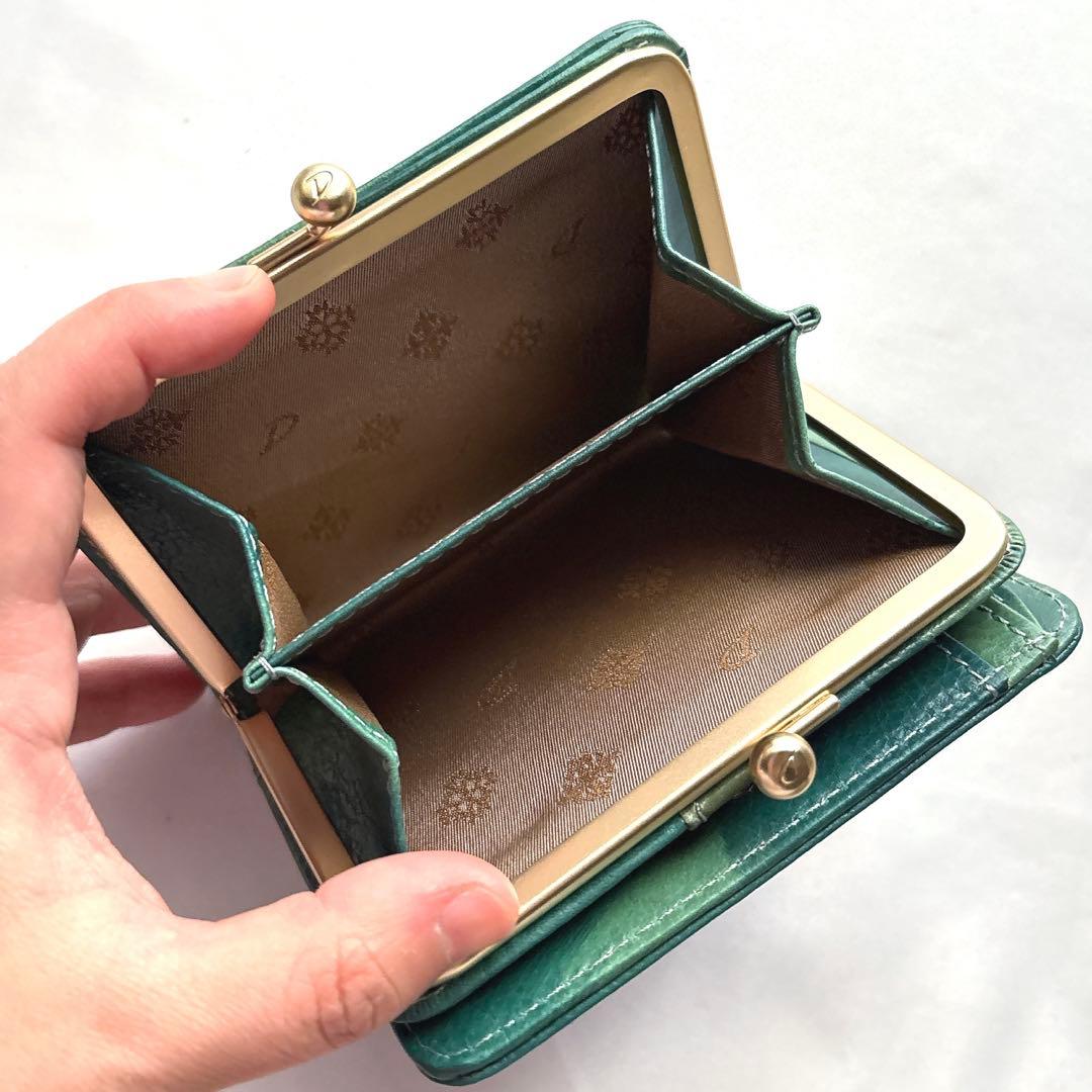 【新品同様】Dakota ダコタ ペンネロ がま口2つ折り財布 ブルー