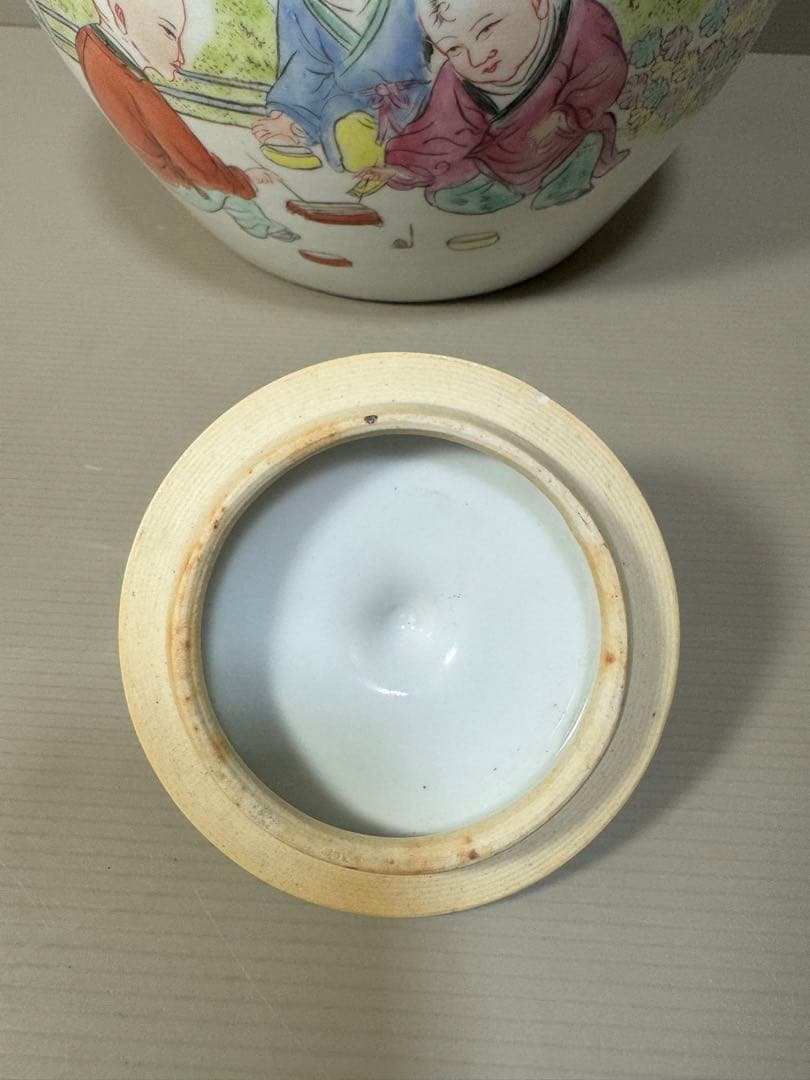 2216 骨董　唐子絵　壺　時代物