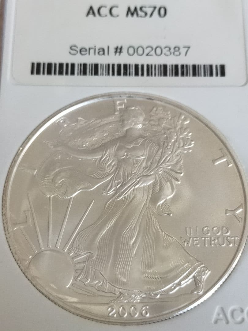 アメリカン イーグル純銀貨 ウォーキングリバティ 1オンス ACC最高70