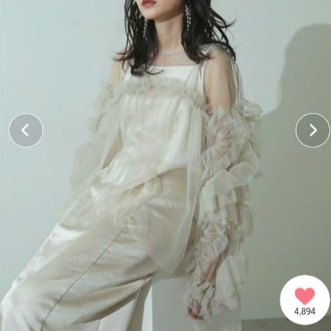 【kana / ANDRESD】 デコラティブチュールトップス フリル 結婚式