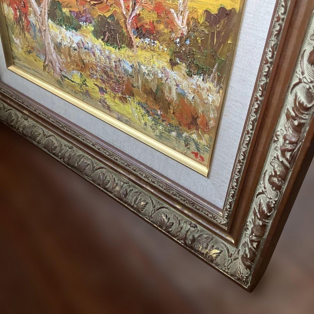 尾道 小野鐡之助 油彩 「伯耆大山の秋」 画寸約34×24.5cm 美術品 絵画