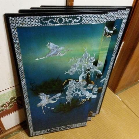 ★特大！　横238㎝（4枚組）　螺鈿　らでん　壁掛け/壁飾り　沖縄本島引取限定