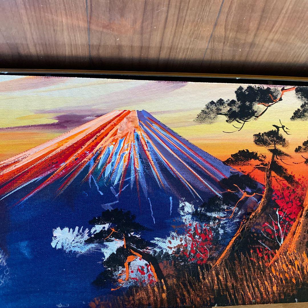 アンティーク木製 横長 大型額縁 高級感あり表面ガラスあり 油絵込み