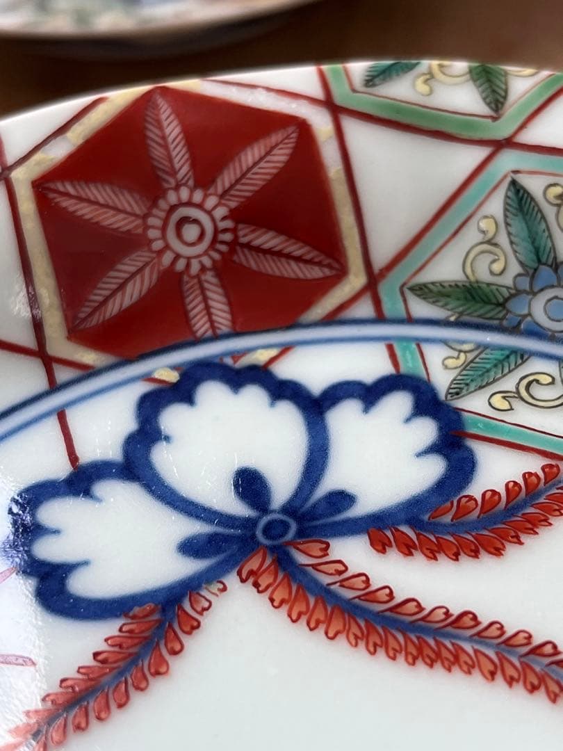 人間国宝　十三代　今泉今右衛門　皿三枚　錦桐絵