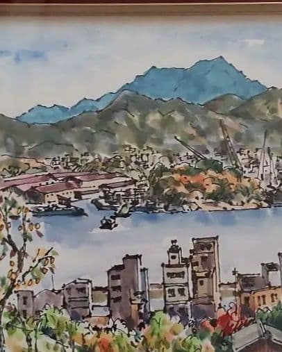 （原画）尾道風景【水彩画】絵画 インテリアにおすすめ