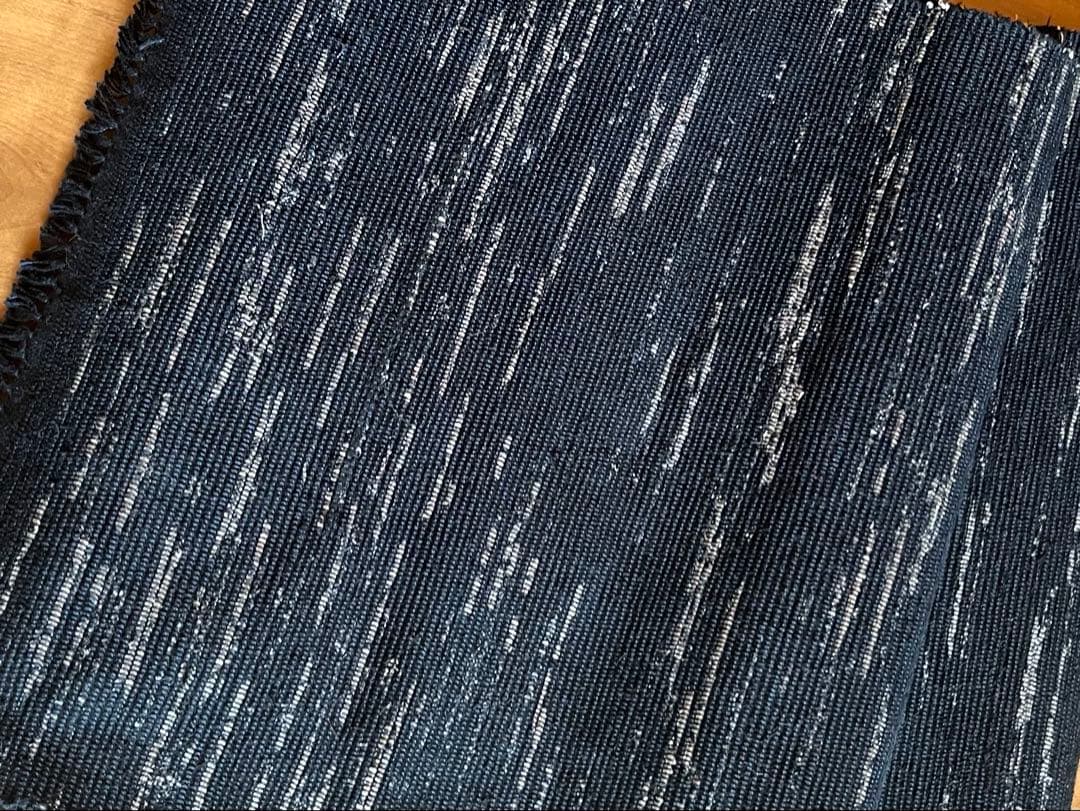 古布　正絹　藍染め　裂織り