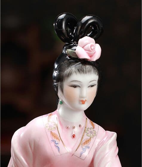 景徳鎮仕女陶器工芸品置件(琴棋書画) 美術品・アンティーク・コレクション