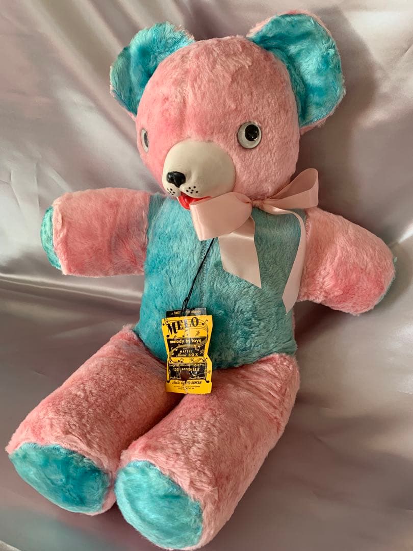 ビンテージドール　美品　ラバーノーズ　キョロ目のベア　オルゴール付き　くま　クマ