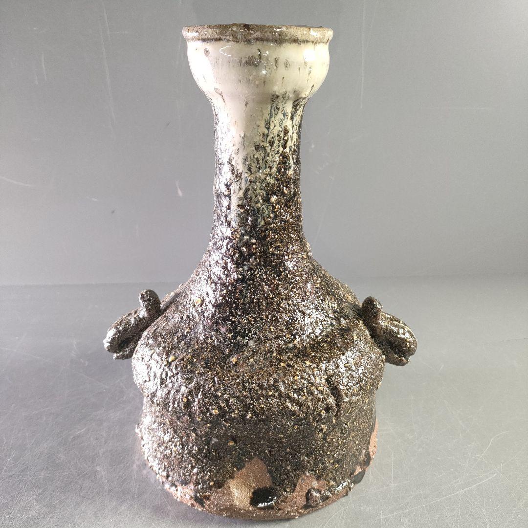 A1181-8/鏡山窯/井上東也 作/唐津花入/花瓶/花器//華道具/