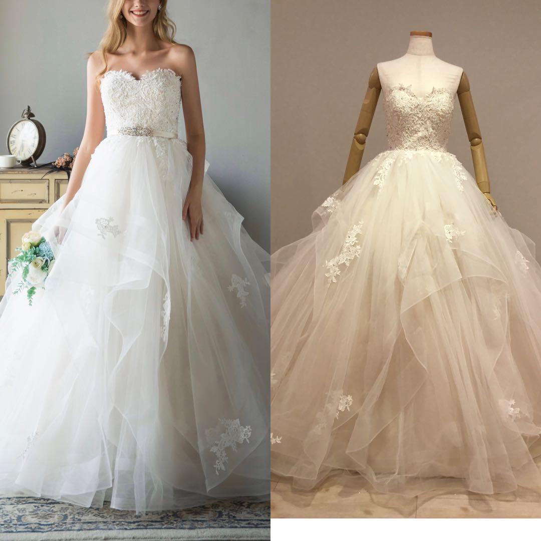 YNS WEDDINGウェディングドレス フリル付きプリンセスライン