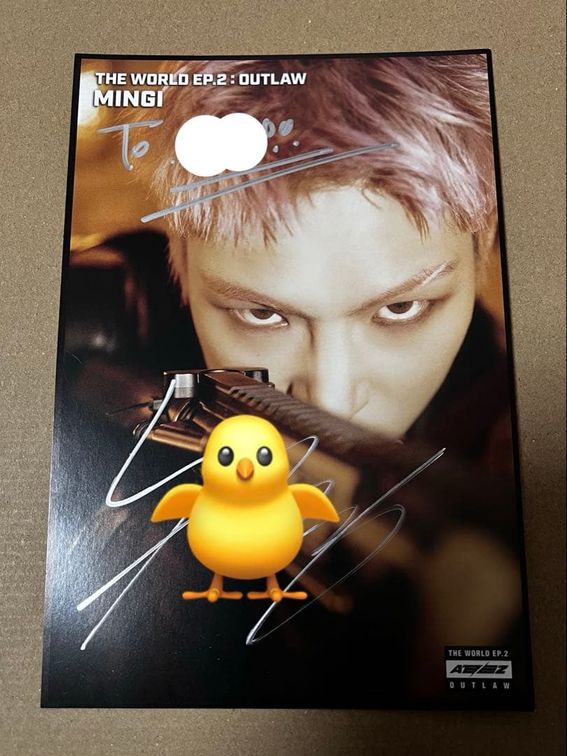 ateez ミンギ 直筆サイン outlaw - メルカリ