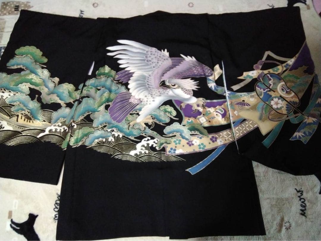 男の子用・5歳向け・表側正絹・お着物と袴のセット