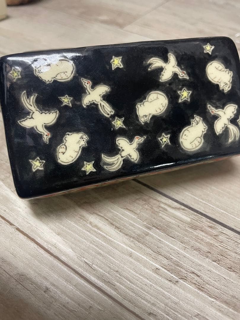 ナスミドリ 希少 陶箱 蓋物 値引き不可