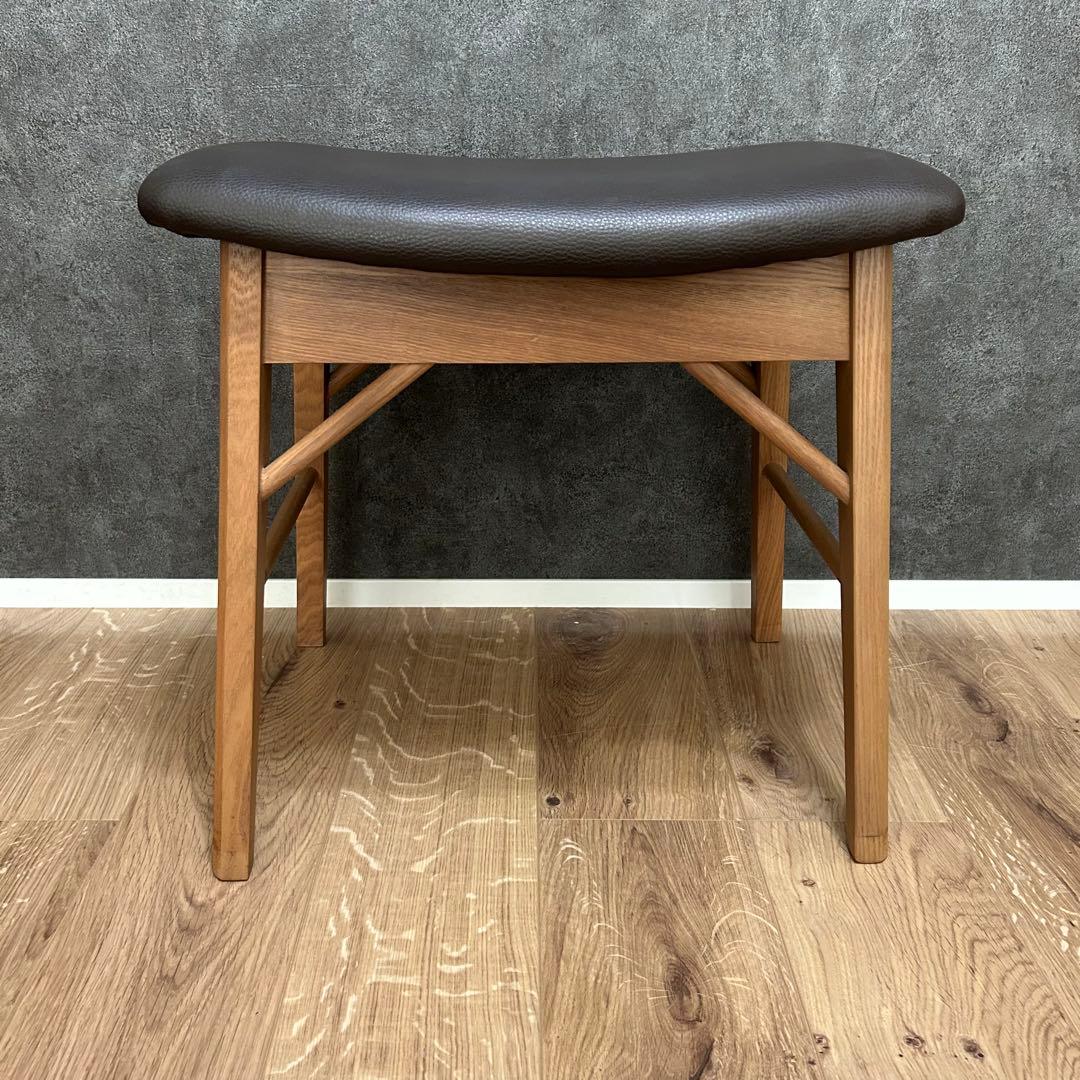 大塚家具 スタッキングスツール オールド家具 レザー シボ革