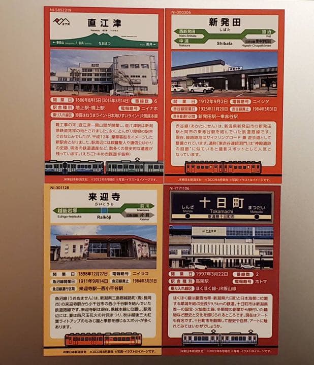 駅カード　鉄道開業150年記念　4種セット / 秋田 新潟 横浜 仙台