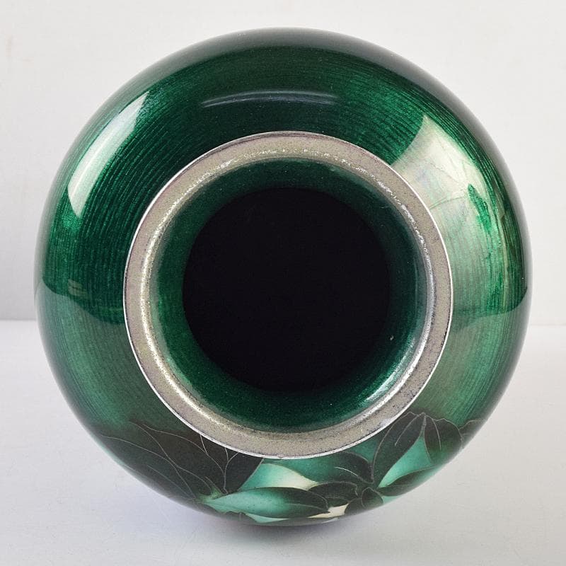 七宝焼　安藤七宝店　透釉　藤文　花瓶　M　R9142