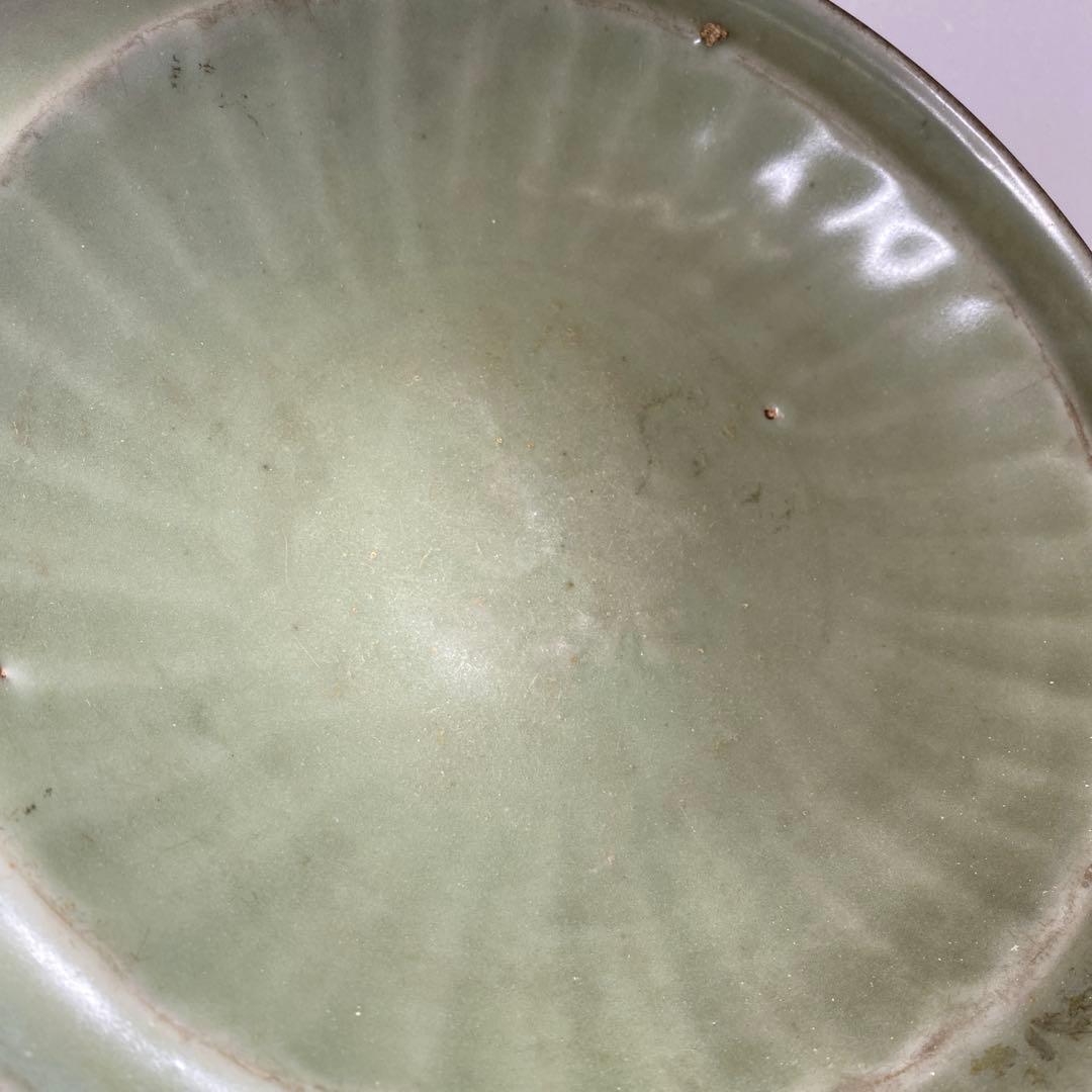 中国明時代　竜泉窯　青磁大皿　直径27.6㎝　トコトコ　東な7-0325☆2F